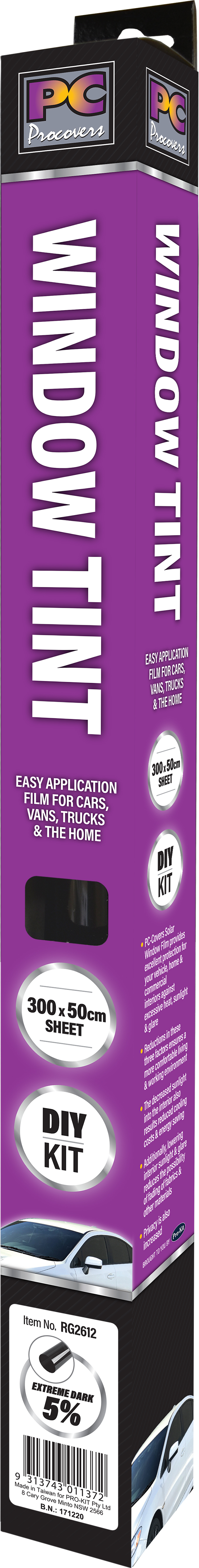 Standard 300cm x 50cm Very Dark 15% Black Solar Tint Film