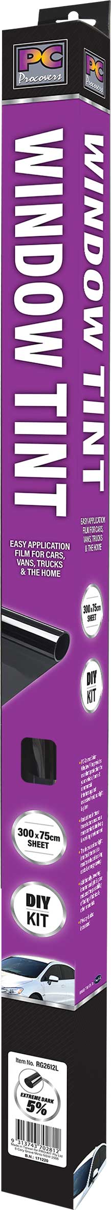 Standard 300cm x 75cm Very Dark 15% Black Solar Tint Film