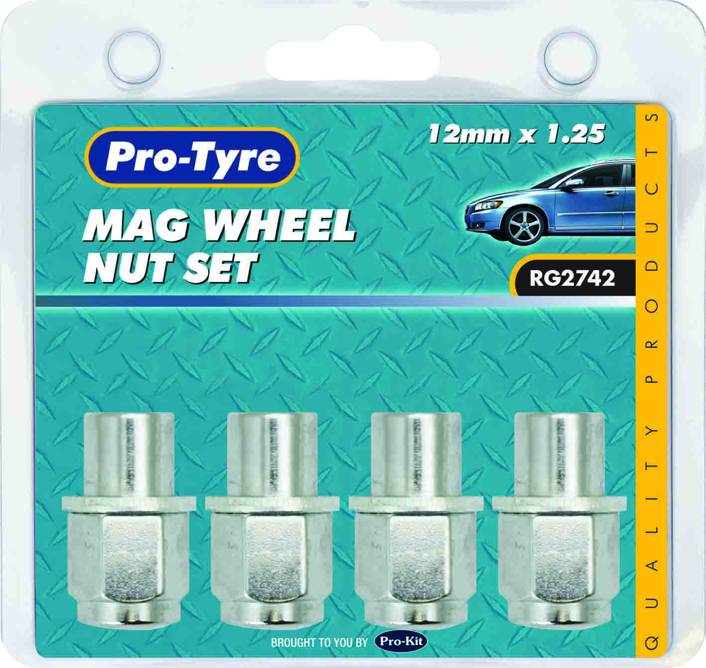 WHEEL NUT SET – 4pc MAG WHEEL CHROME 12MM X 1.25