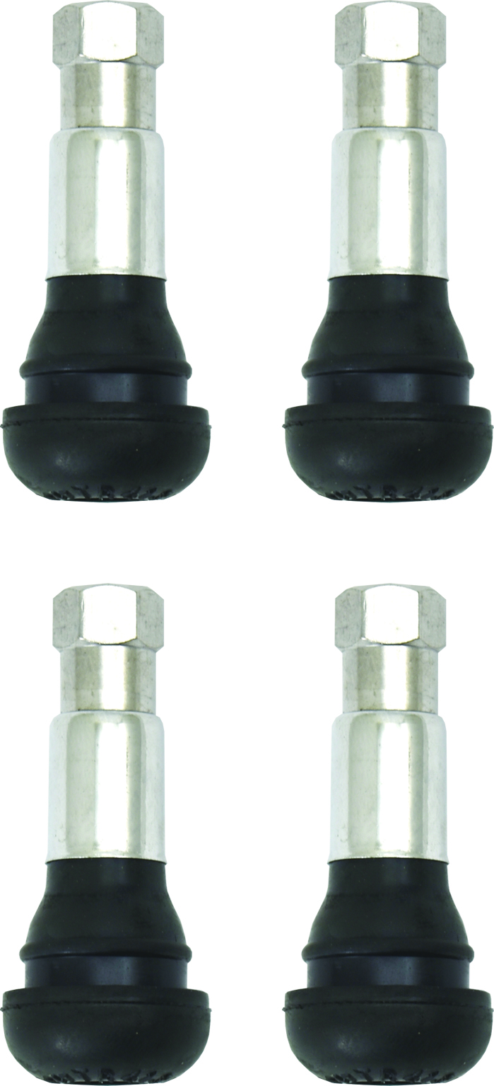 TYRE VALVES – 4pc CHROME SLEEVE SNAP-IN VALVES