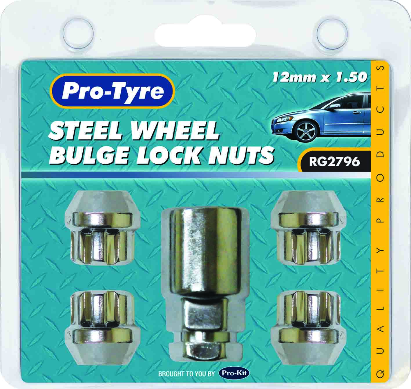 LOCK NUT SET – 5pc OPEN ENDED STEEL WHEEL 12MM X 1.50