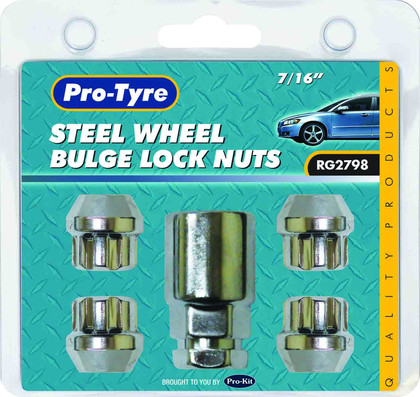 LOCK NUT SET – 5pc OPEN ENDED STEEL WHEEL 7/16″