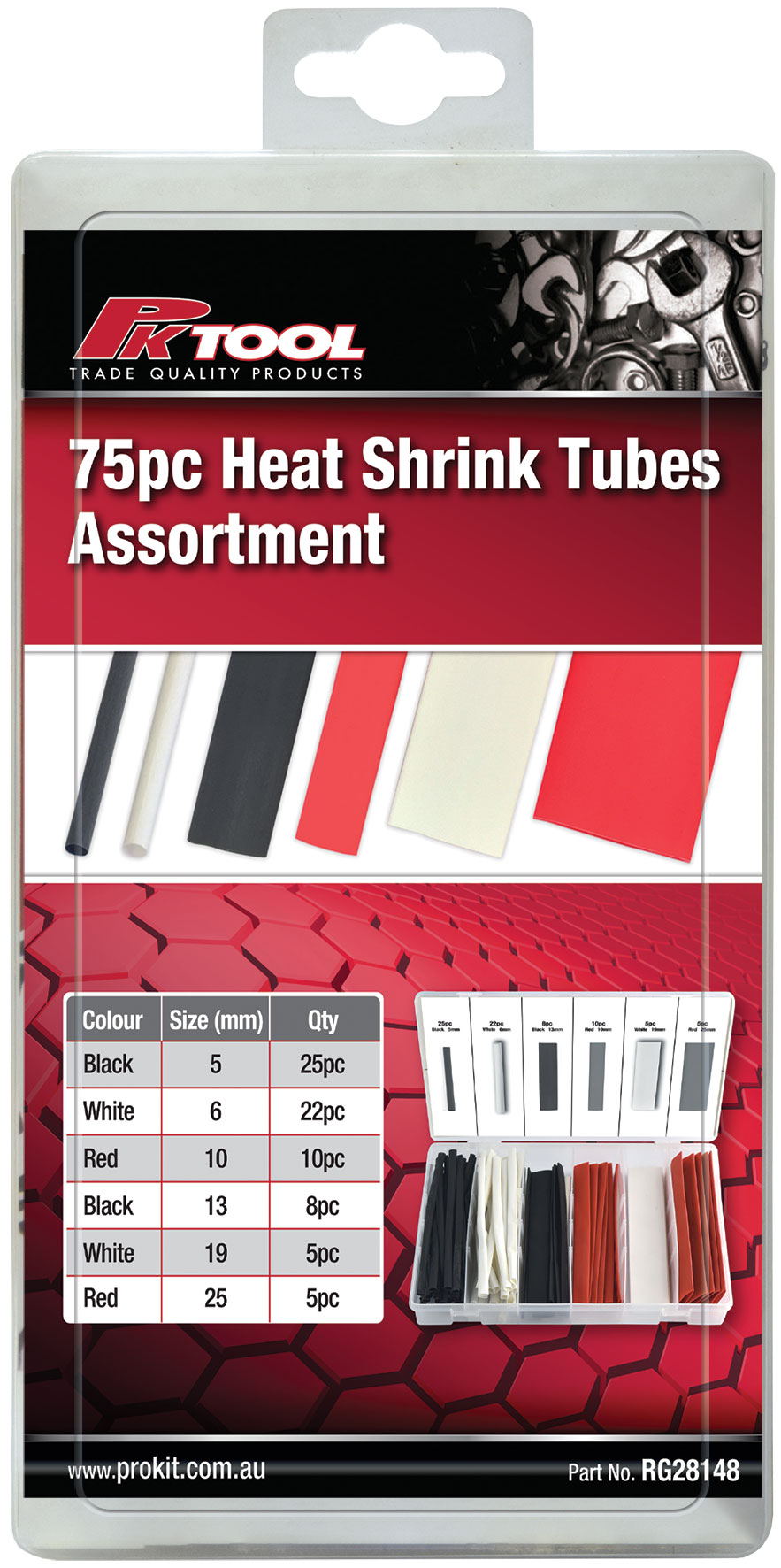 75pc HEAT SHRINK TUBES
