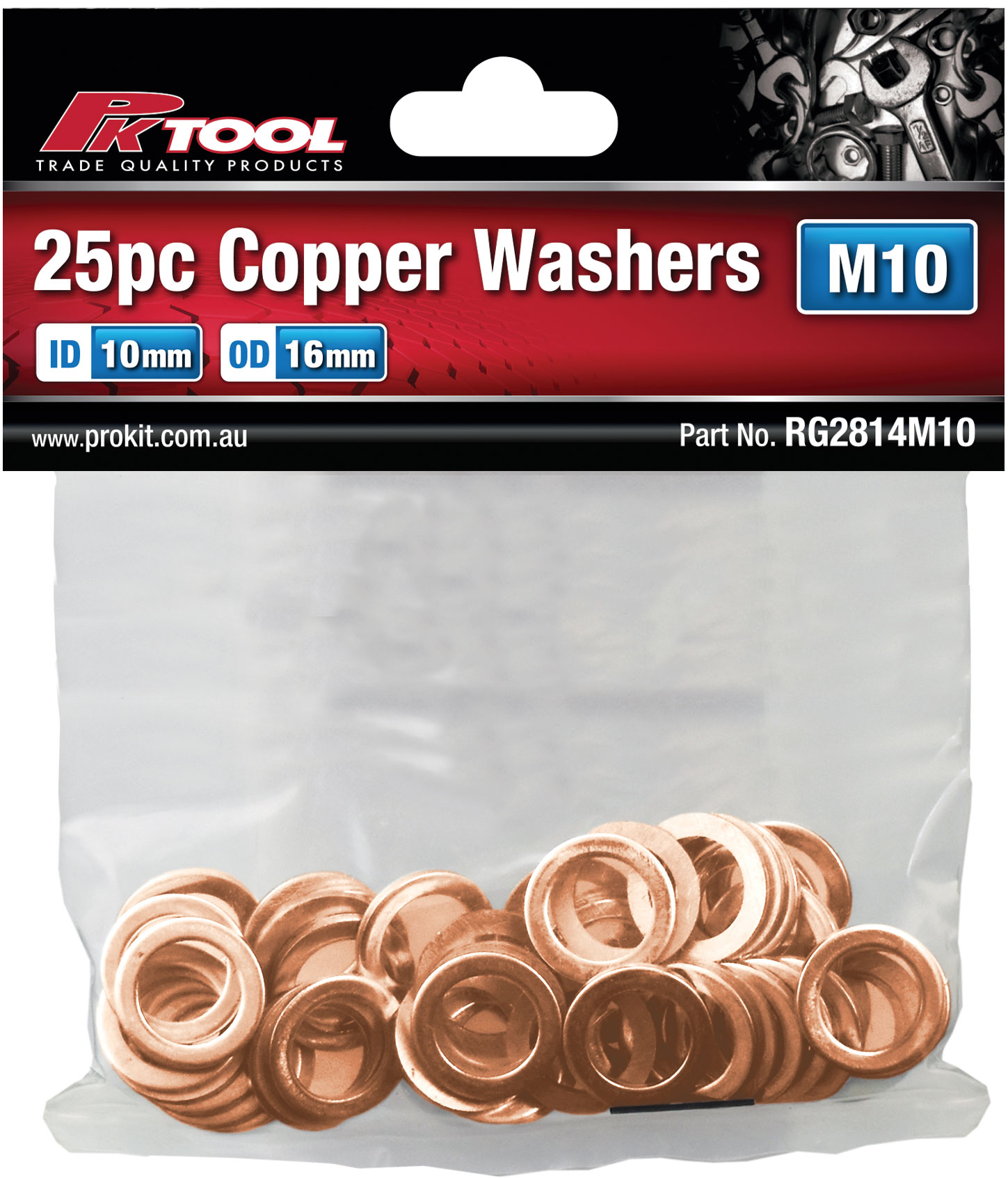 10mm 25pc COPPER WASHERS