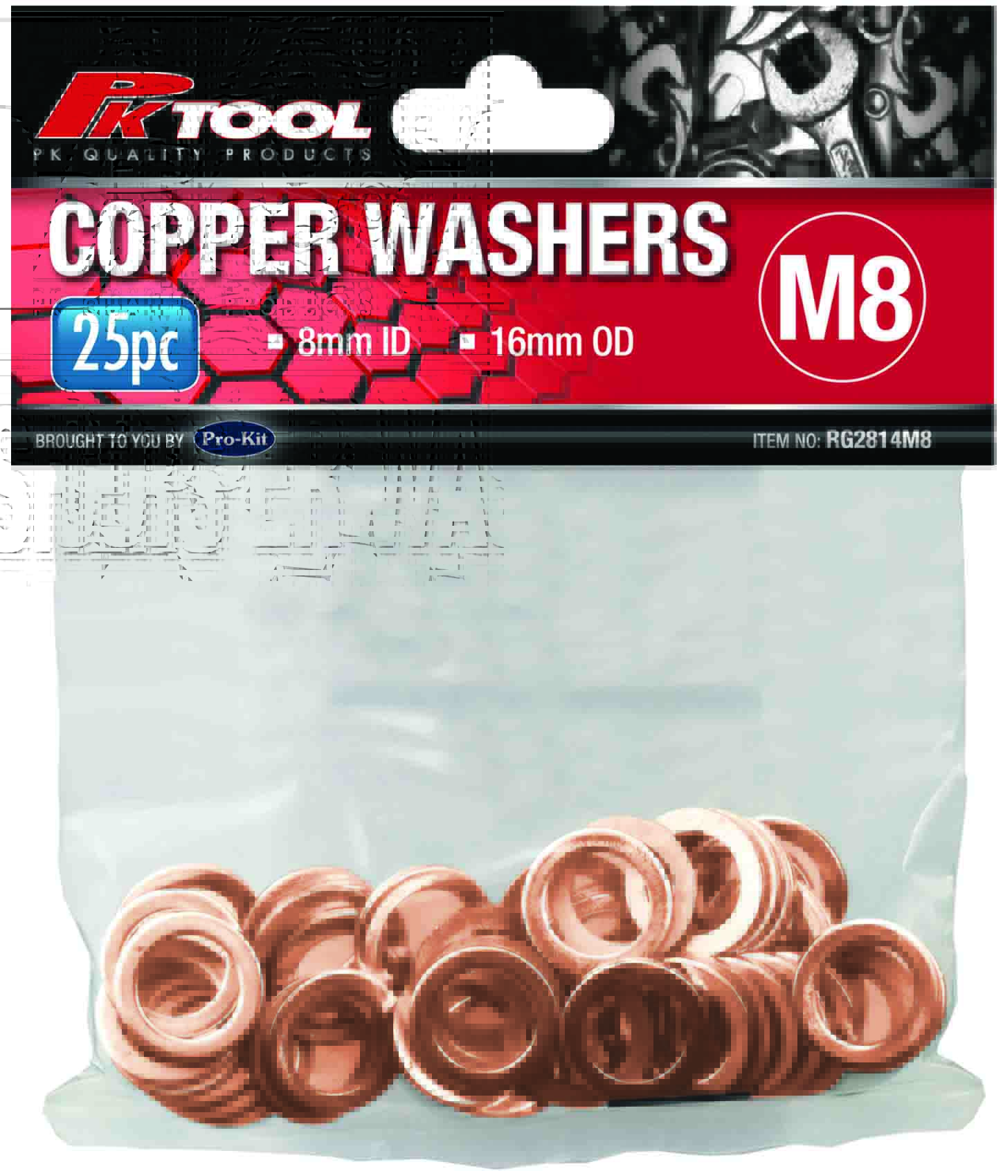 8mm 25pc COPPER WASHERS