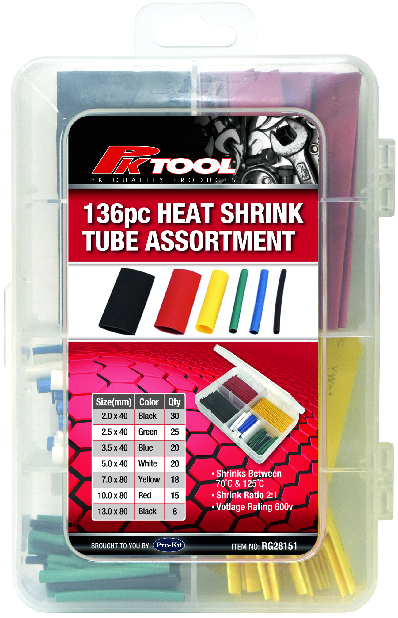 136pc HEAT SHRINK TUBES