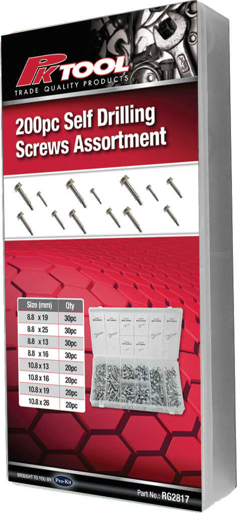 200pc SELF-DRILLING SCREWS
