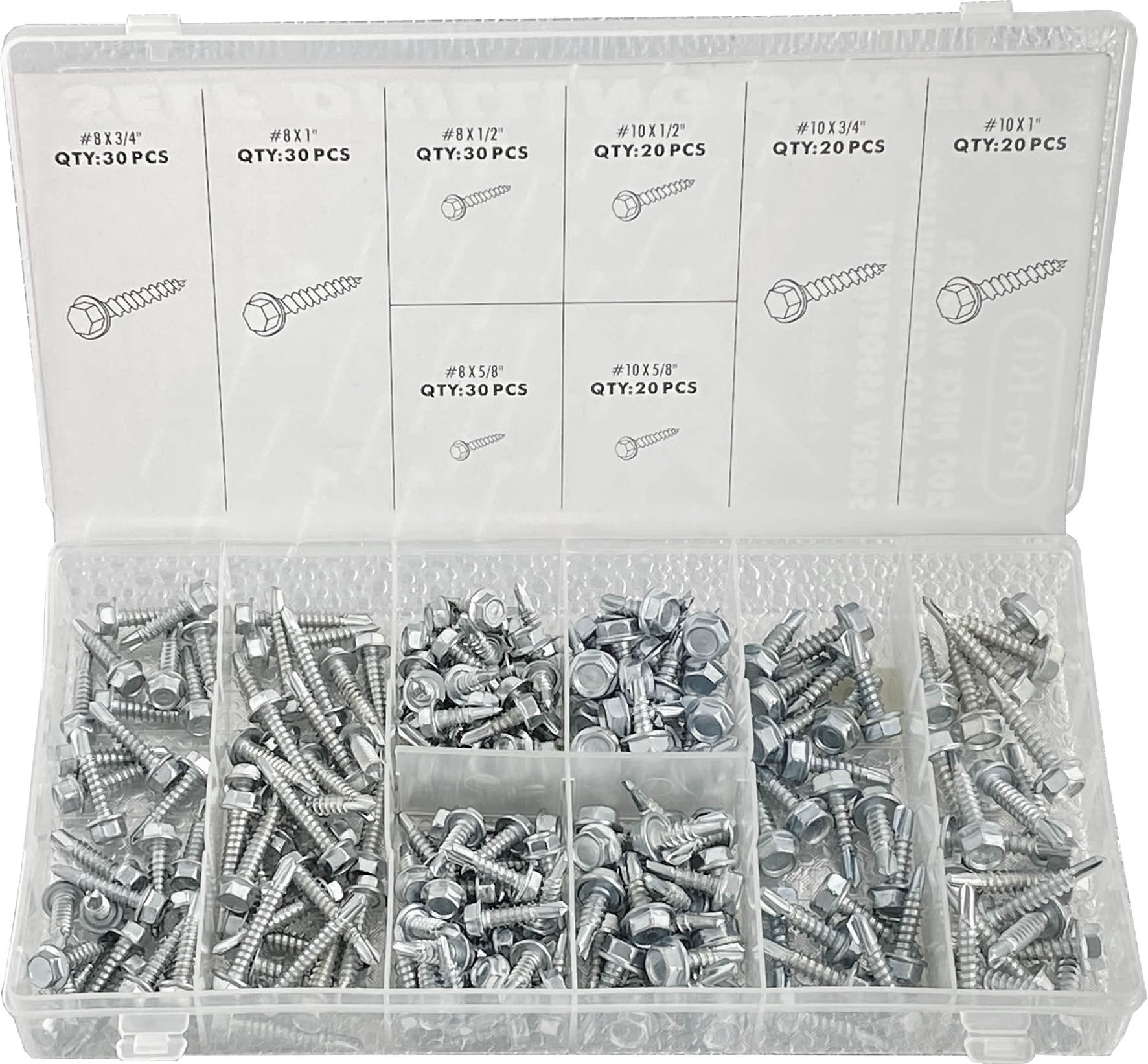 200pc SELF-DRILLING SCREWS