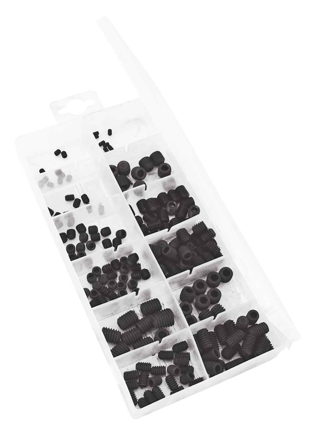200pc Metric, Flat Point, Set Screw with Hex Socket Assortment Set