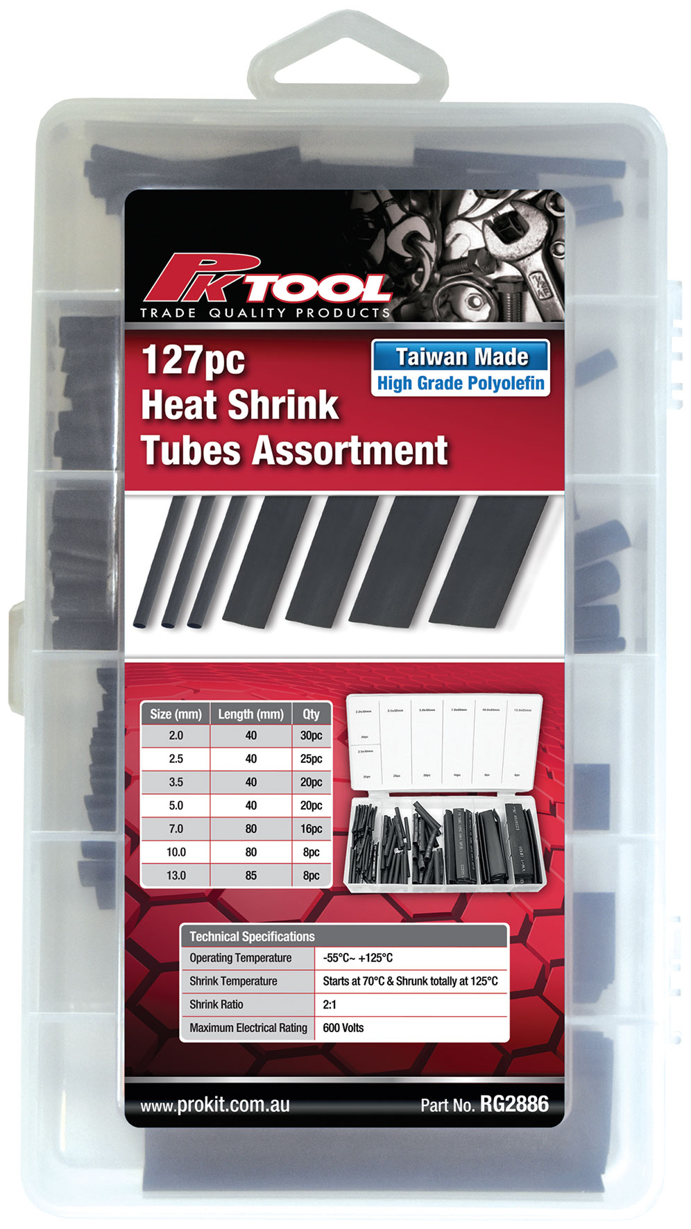 127pc HEAT SHRINK TUBES