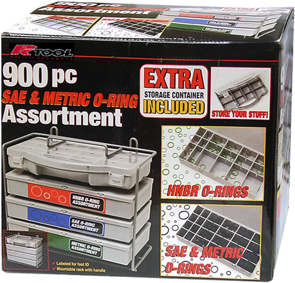 900pc HNBR, SAE & METRIC O-RING ASSORTMENT