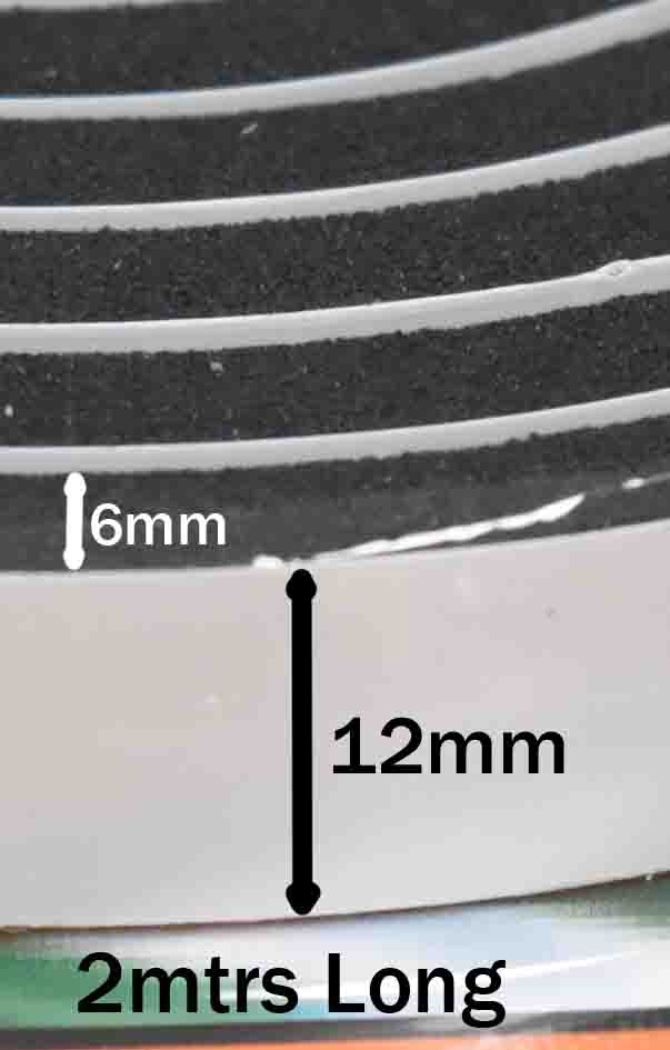 TAPE – WEATHERSTRIP FOAM BLACK 12MM X 6MM X 2M)