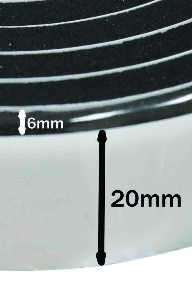 TAPE – WEATHERSTRIP FOAM BLACK 20MM X 6MM X 2M