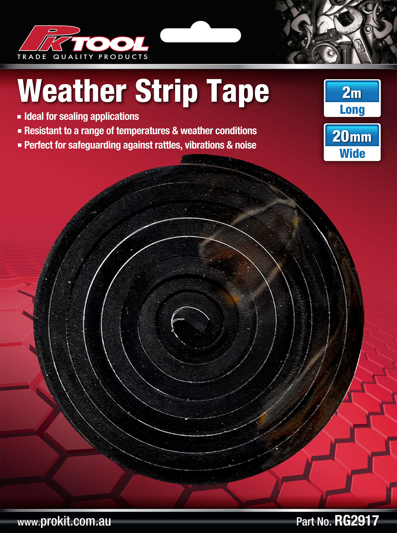 TAPE – WEATHERSTRIP FOAM BLACK 20MM X 6MM X 2M