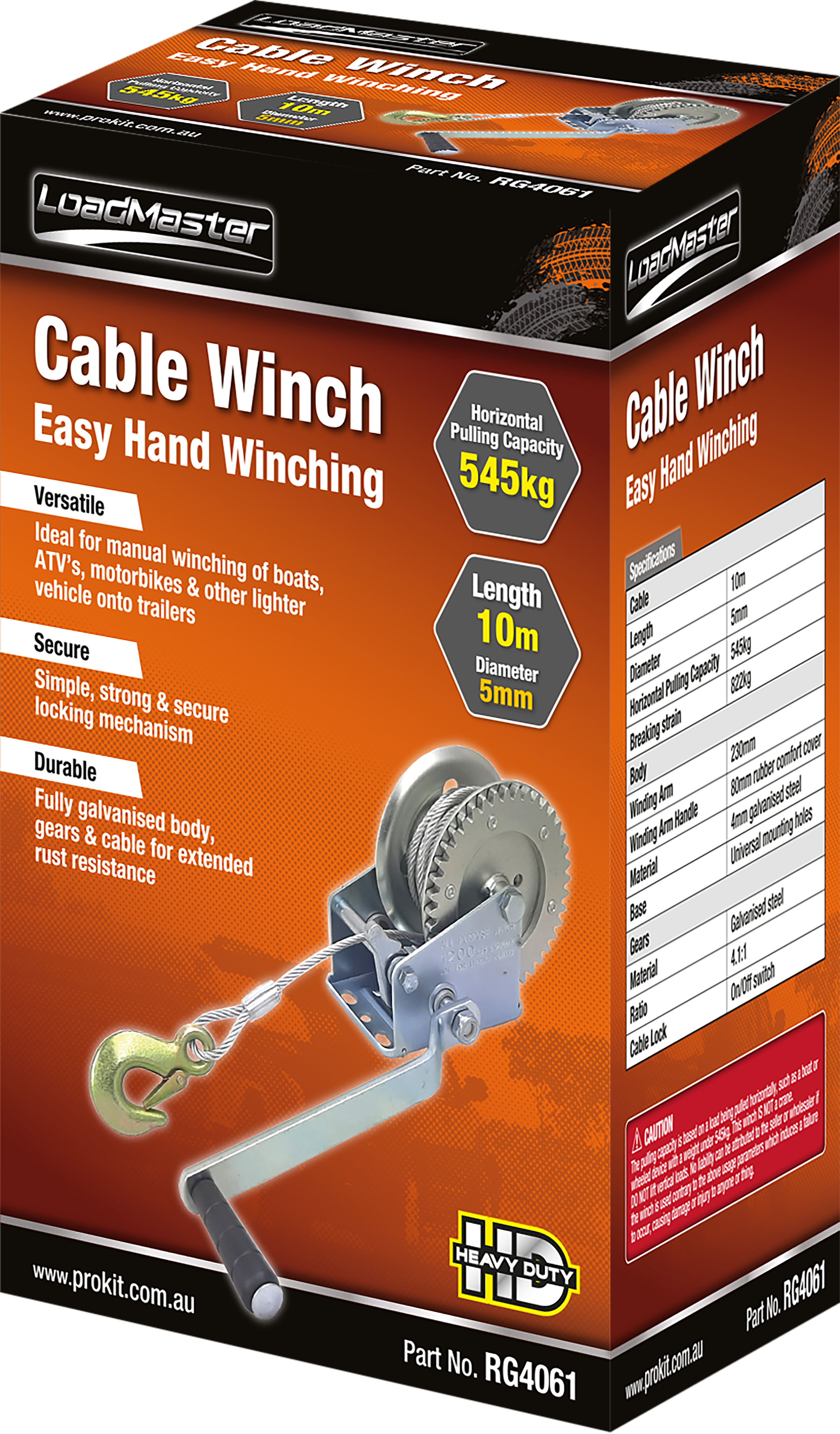 5mm x 10m Cable Winch