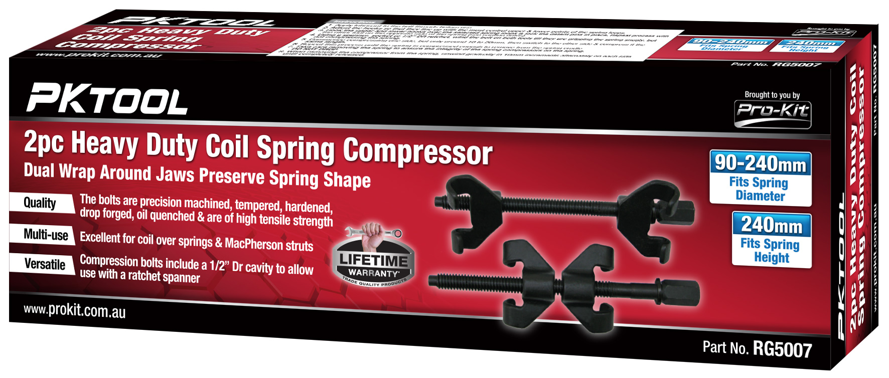 2pc 90 to 240mm Heavy Duty Coil Spring Compressor