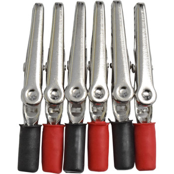 6pc 24V Insulated Alligator Clips 5amp