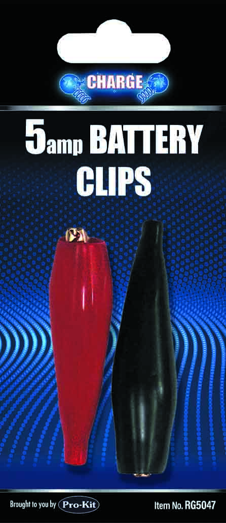 2pc Inslulated Battery Clips 5amp