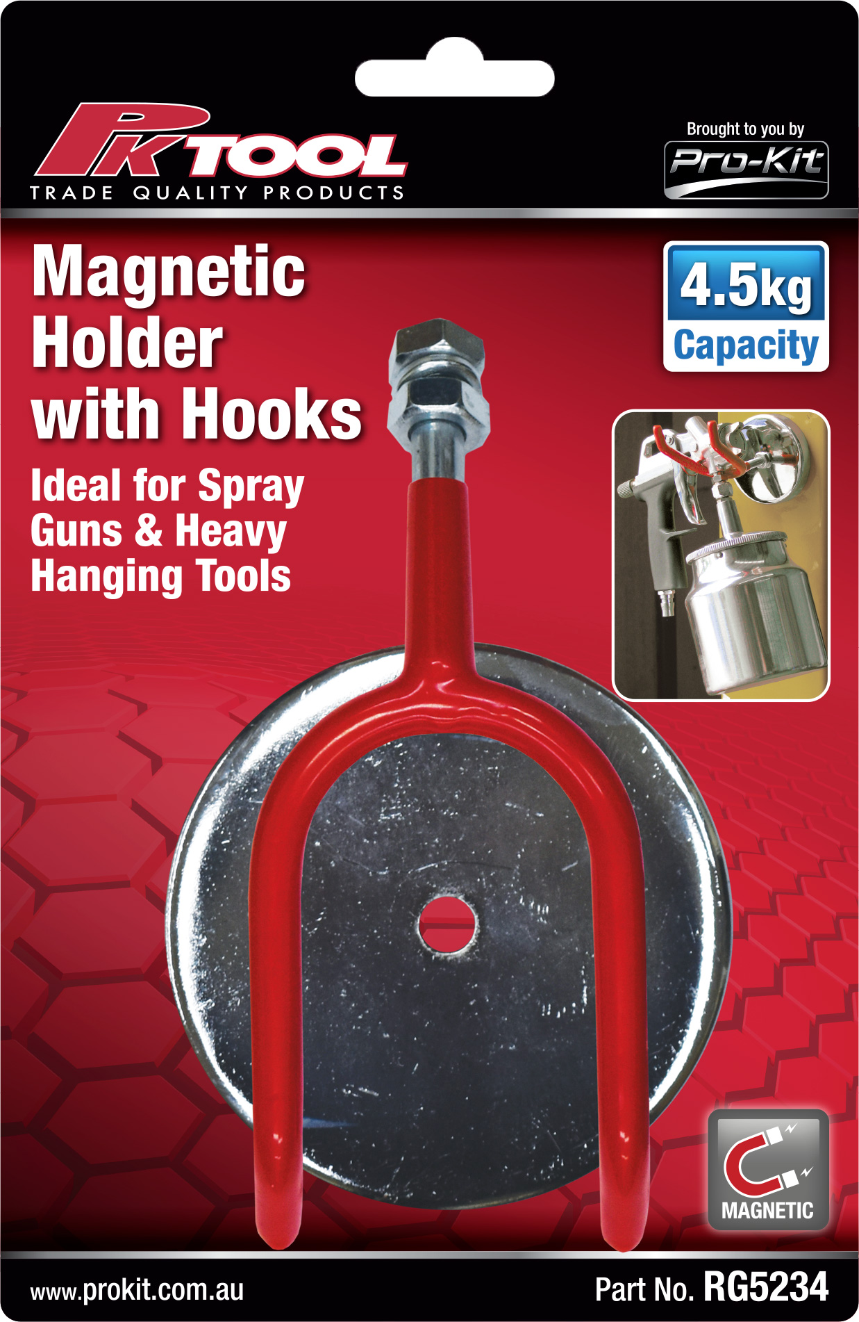 4.5kg Capacity Magnetic Holder with Hooks
