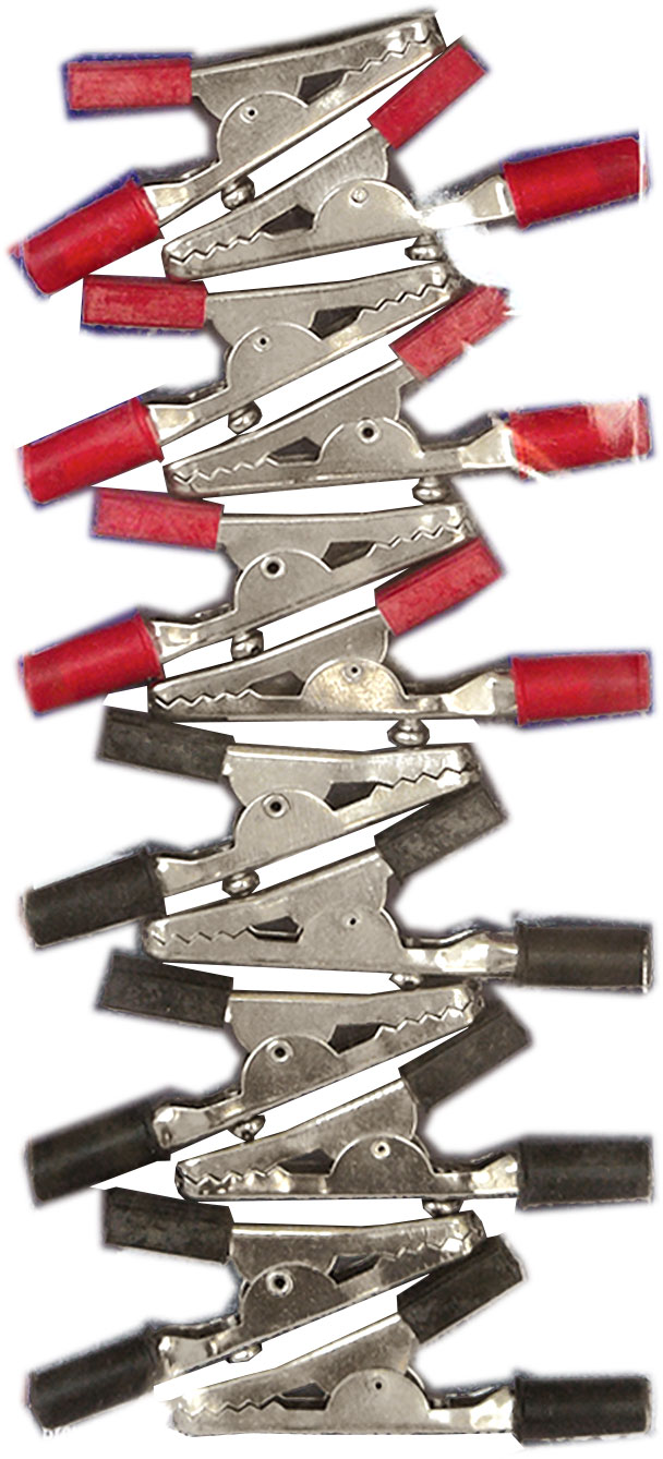 12pc Insulated Alligator Clips 5amp