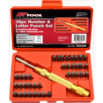 38pc Number & Letter Punch Set