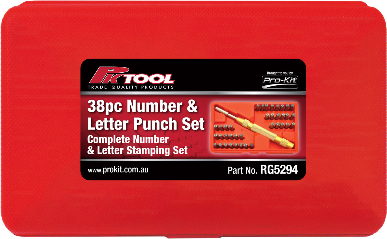 38pc Number & Letter Punch Set
