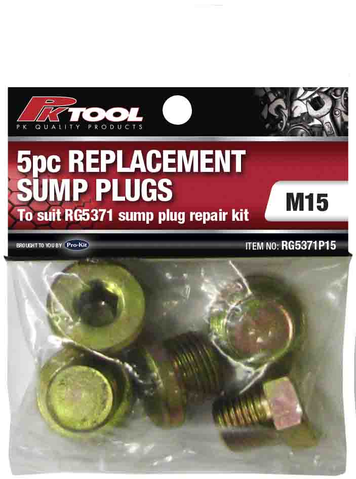 PLUG – REPLACEMENT FOR SUMP PLUG THREAD REPAIR RG5371 5pc M15