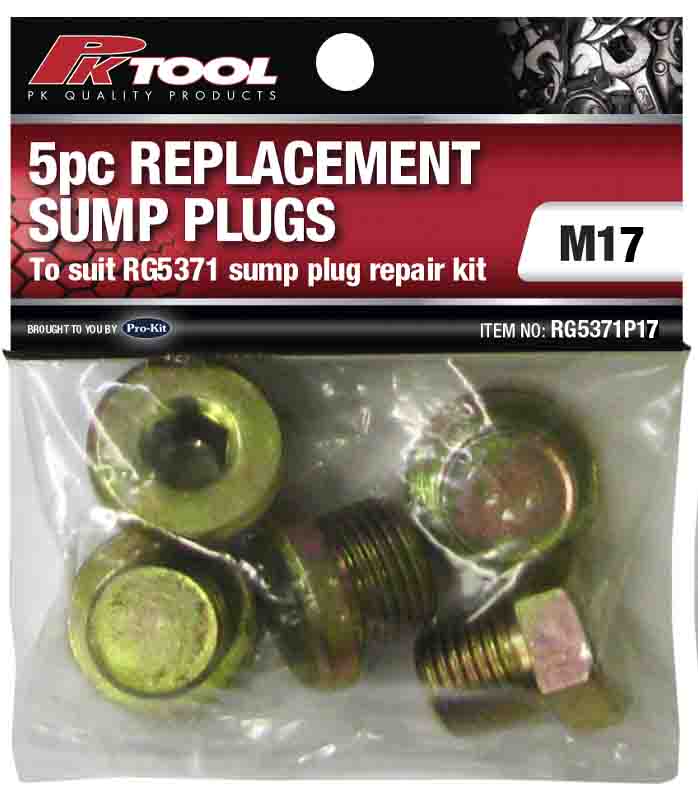 PLUG – REPLACEMENT FOR SUMP PLUG THREAD REPAIR RG5371 5pc M17