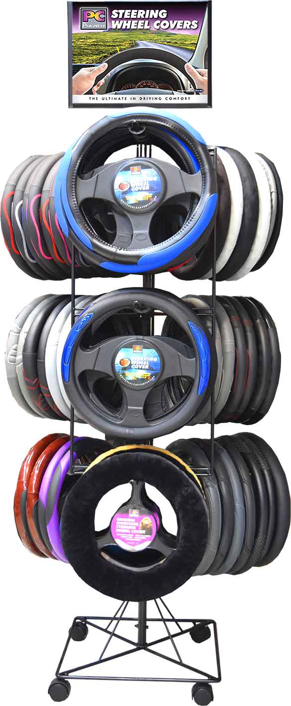54pc Quality Steering Wheel Cover Merchandiser