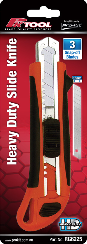 Heavy Duty Slide Knife with Three 18mm Snap-off Blades