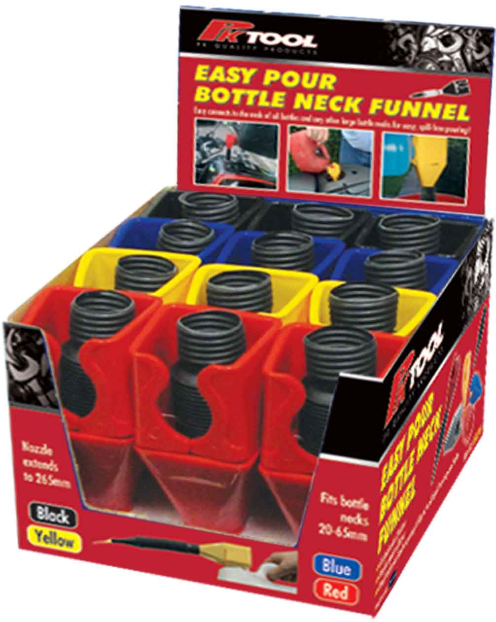 12pc POS EASY POUR BOTTLE-NECK FUNNEL