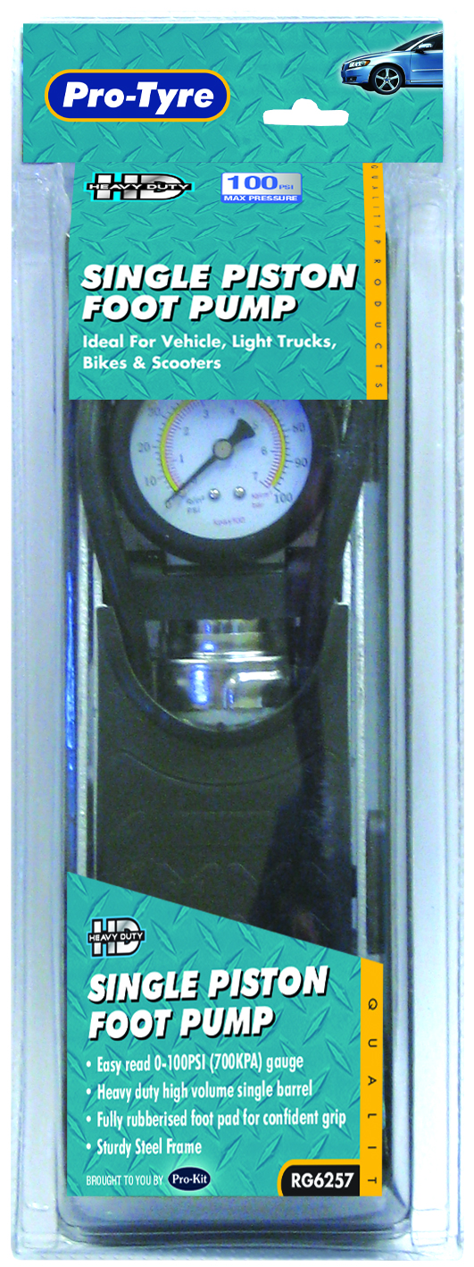 FOOT PUMP – SINGLE  NEW STYLE HIGH PRESSURE