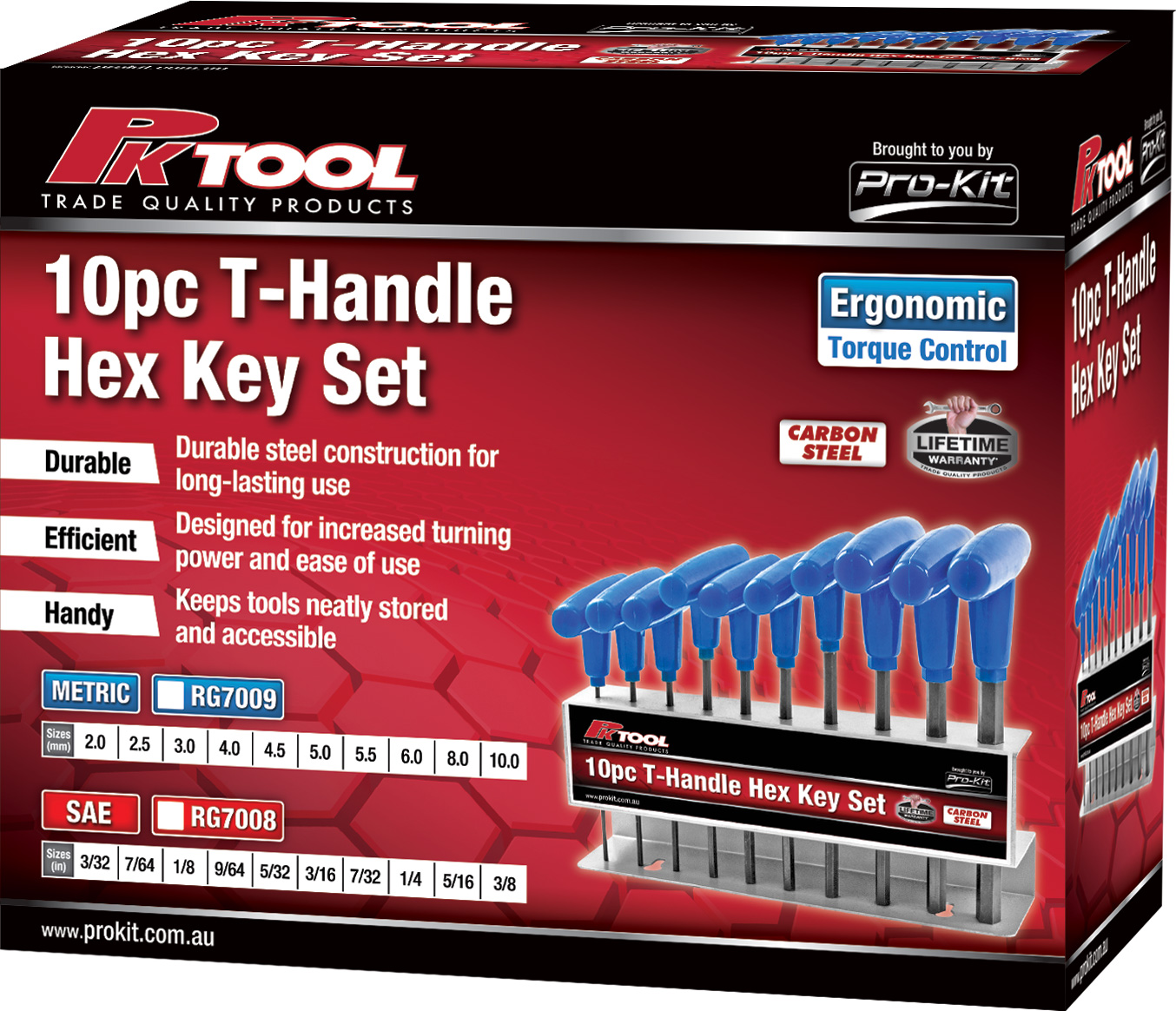10pc SAE T-Handle Hex Key Set