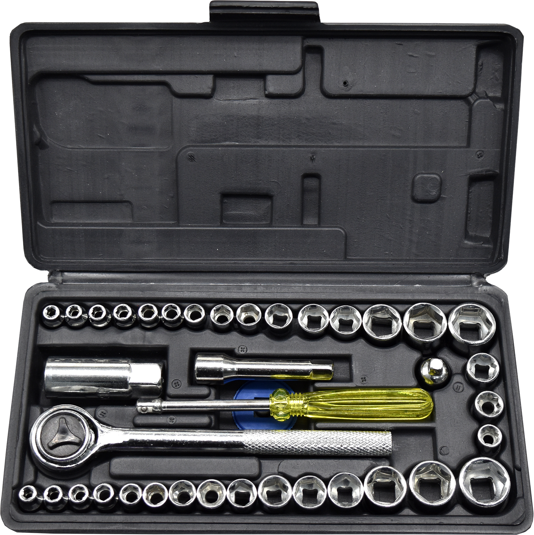 40pc 1/4” & 3/8” Dr Metric & SAE Socket Set