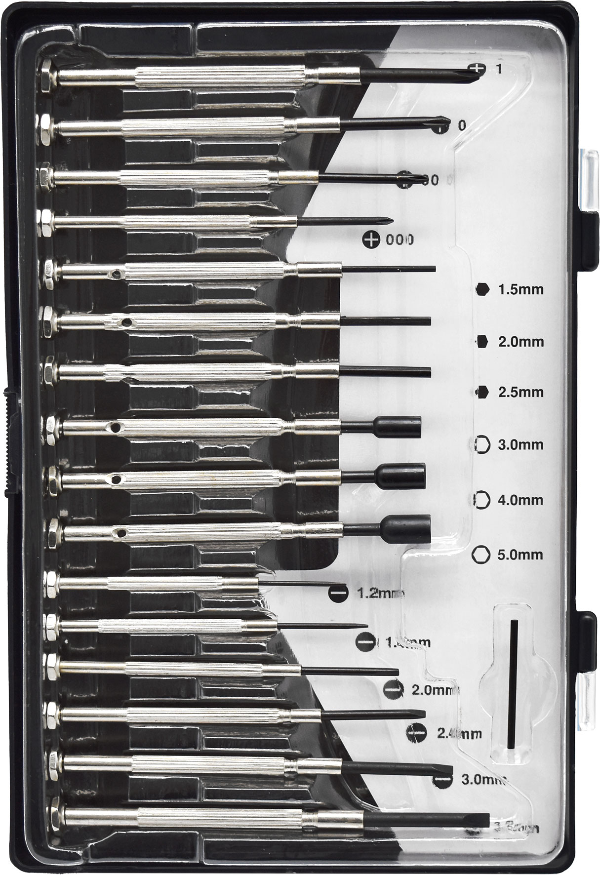 16pc Phillips, Blade, Hex Precision Screwdriver & Mini Socket Set