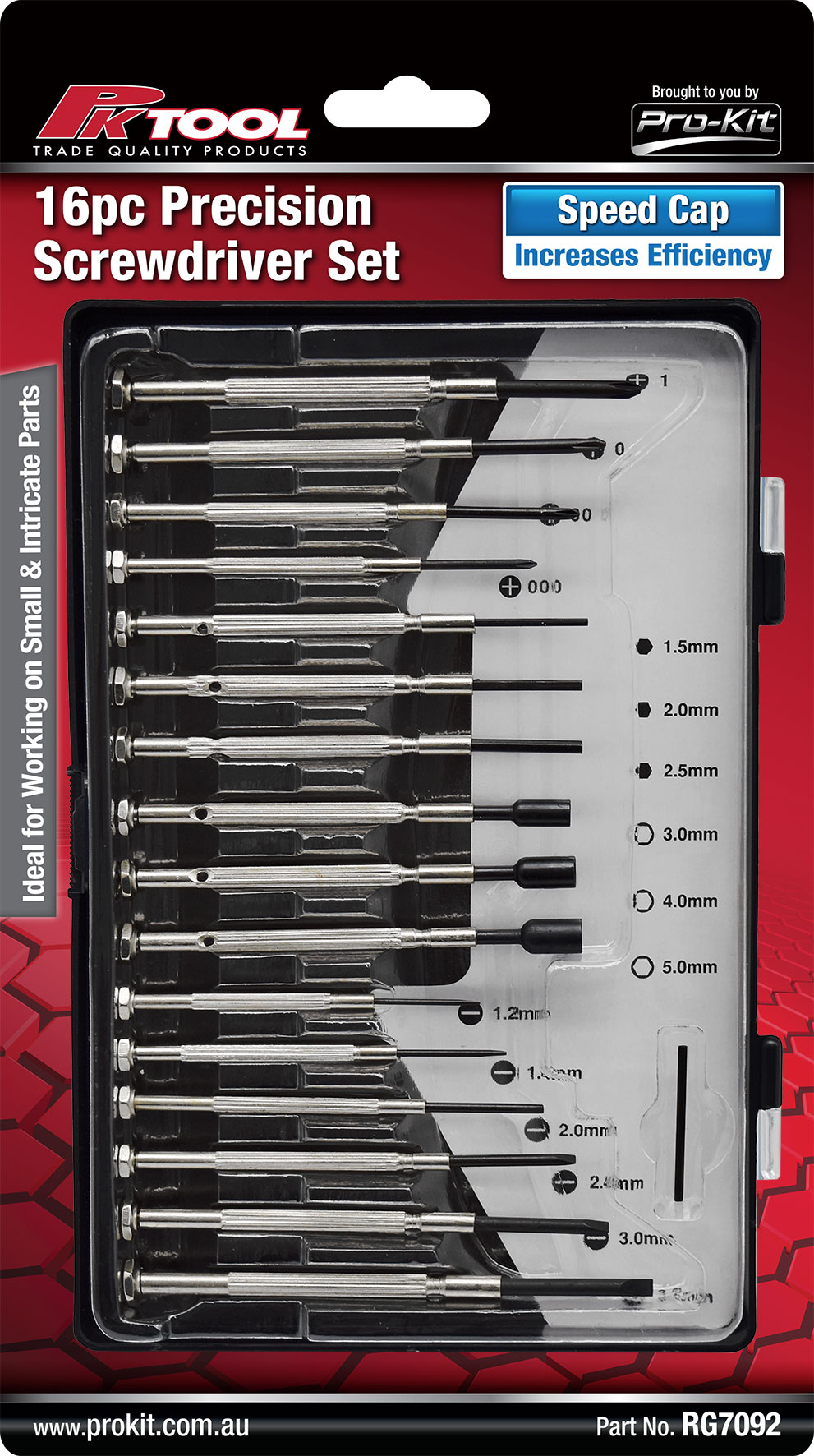 16pc Phillips, Blade, Hex Precision Screwdriver & Mini Socket Set