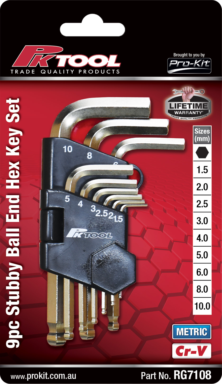 9pc Metric Stubby Ball End Hex Key Set