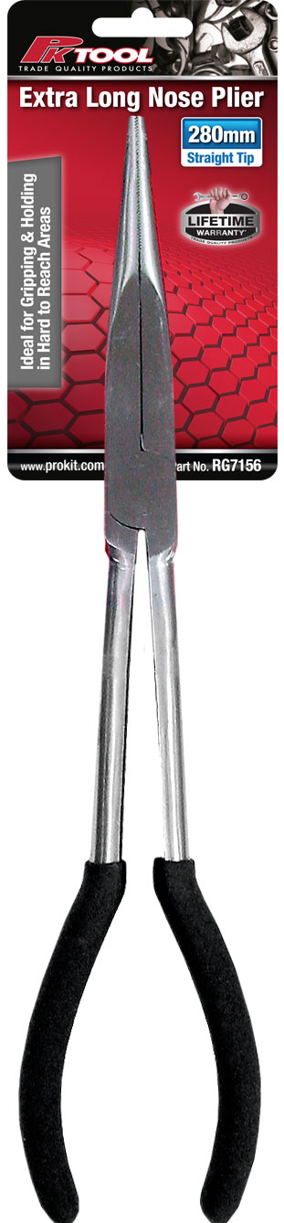 280mm (11”) STRAIGHT LONG NOSE LONG HANDLE PLIER