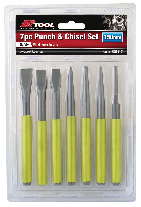 7pc 150mm (6”) PUNCH & CHISEL SET