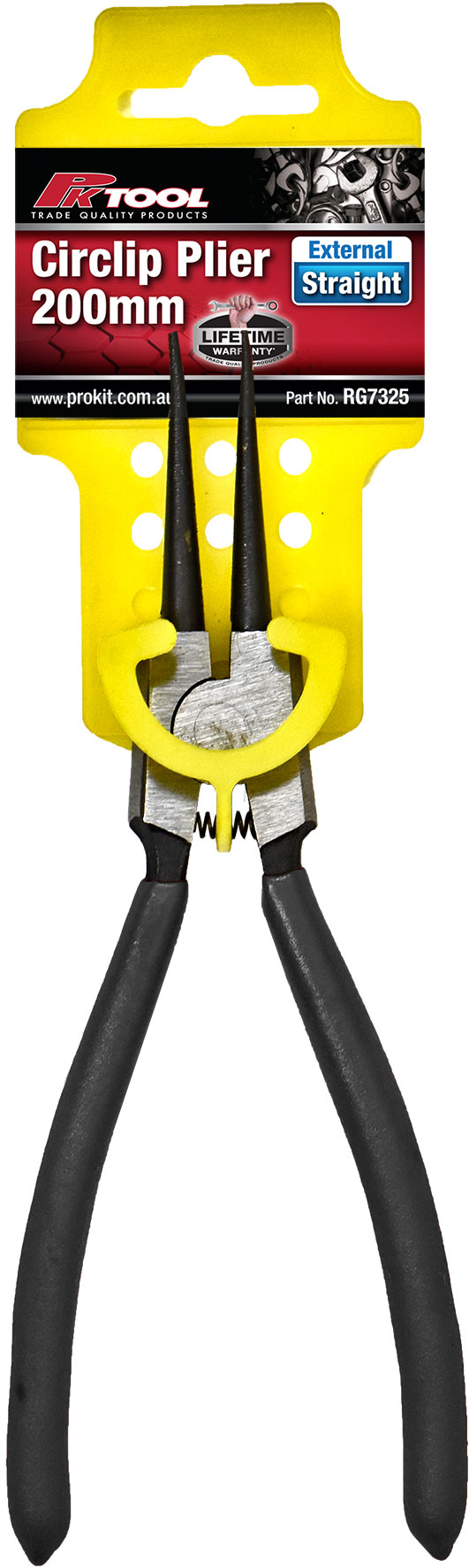 200mm (8”) STRAIGHT NOSE EXTERNAL CIRCLIP PLIER