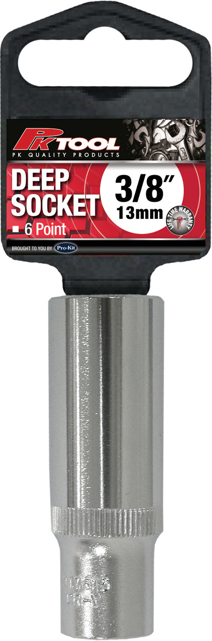 13mm 6PT 3/8”  DRIVE METRIC Cr-V METRIC DEEP SOCKET