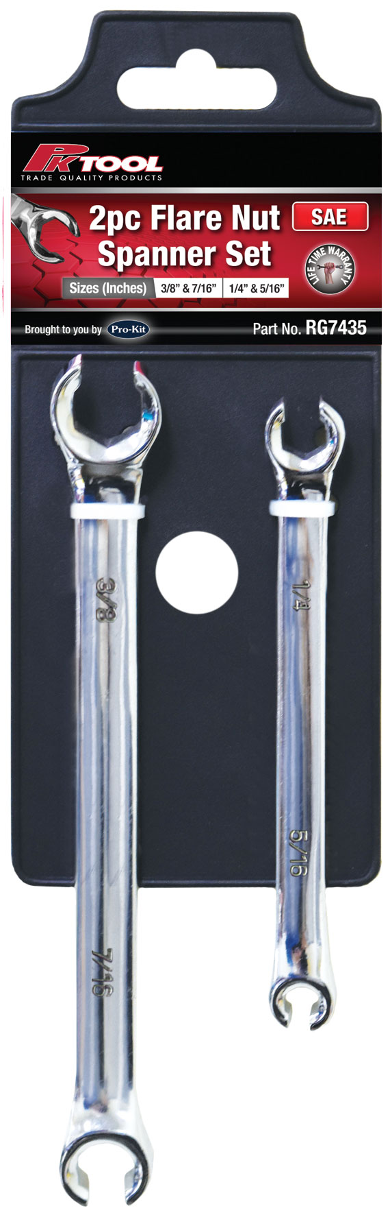 2pc SAE FLARE NUT Cr-V SPANNER SET