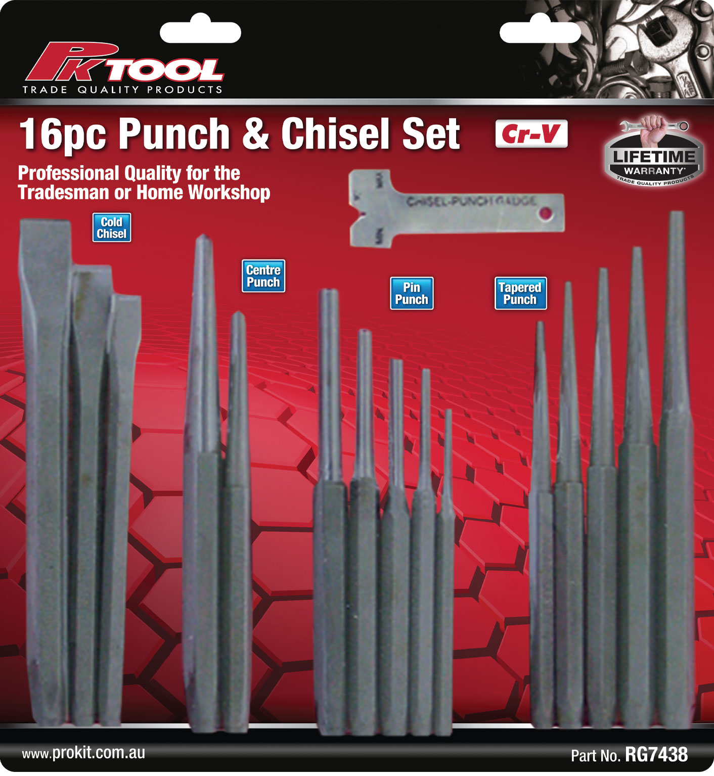 16pc PUNCH & CHISEL SET