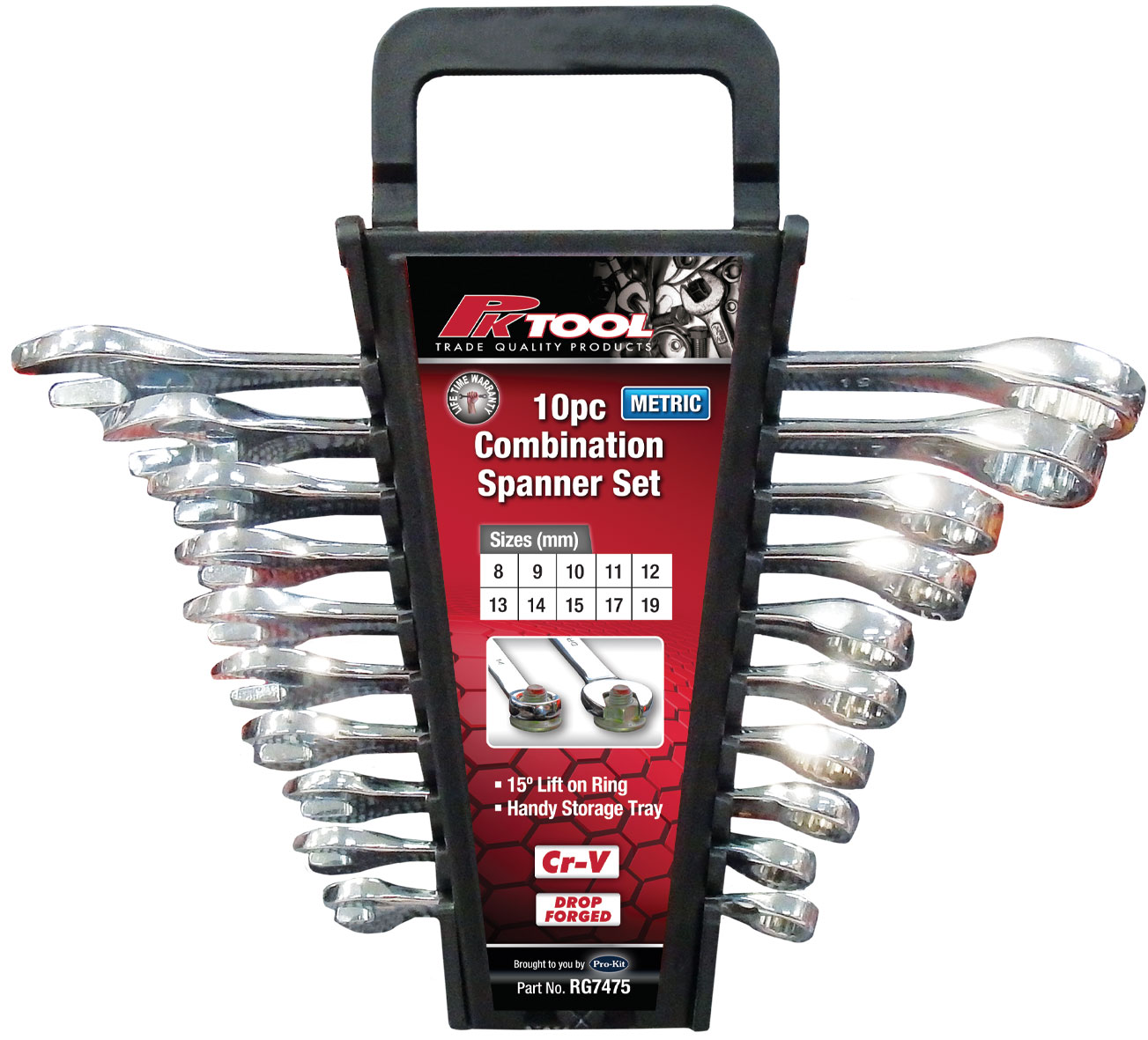 10pc METRIC Cr-V COMBINATION SPANNER