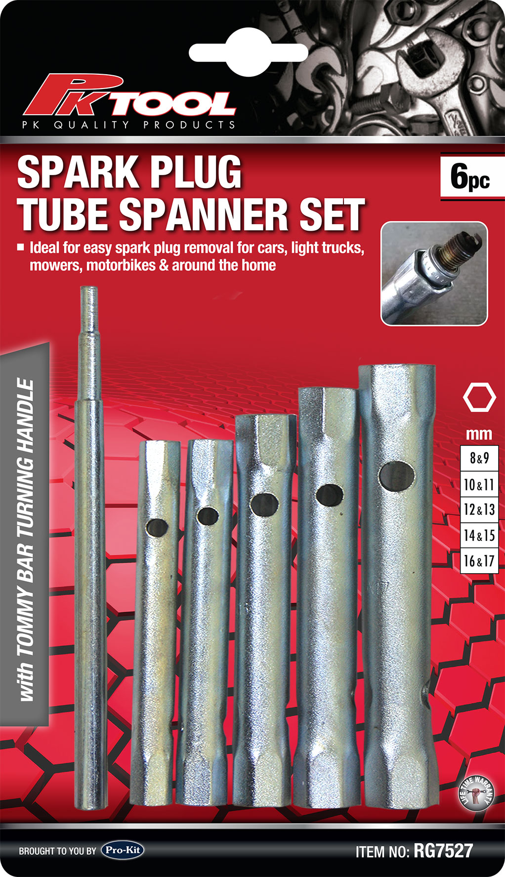 6pc TUBE SPANNER SET