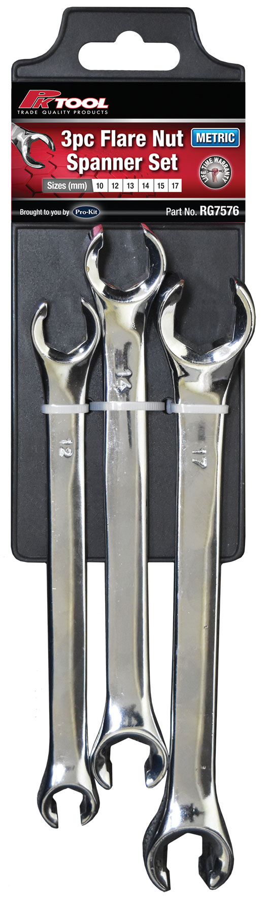 3pc METRIC FLARE NUT Cr-V SPANNER SET