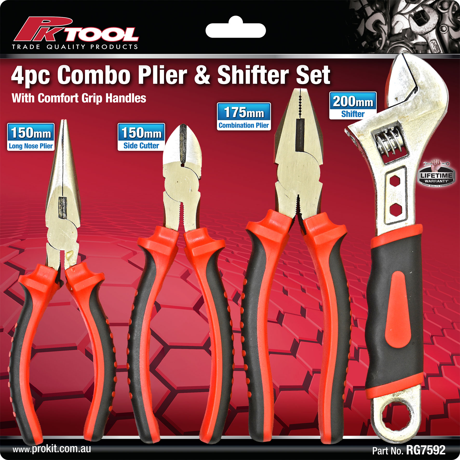 4pc COMBO PLIER & SHIFTER SET