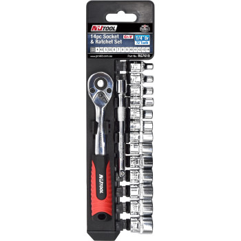 14pc 150mm 1/4” Dr Metric Socket & Ratchet Set