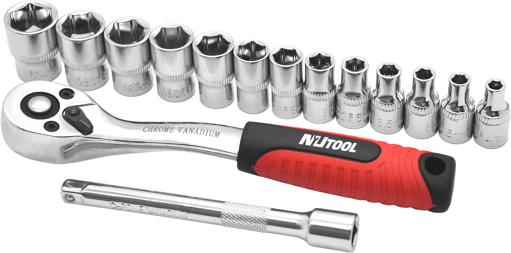 14pc 150mm 1/4” Dr Metric Socket & Ratchet Set