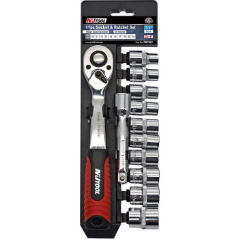 11pc 250mm 1/2” Dr Metric Socket & Ratchet
